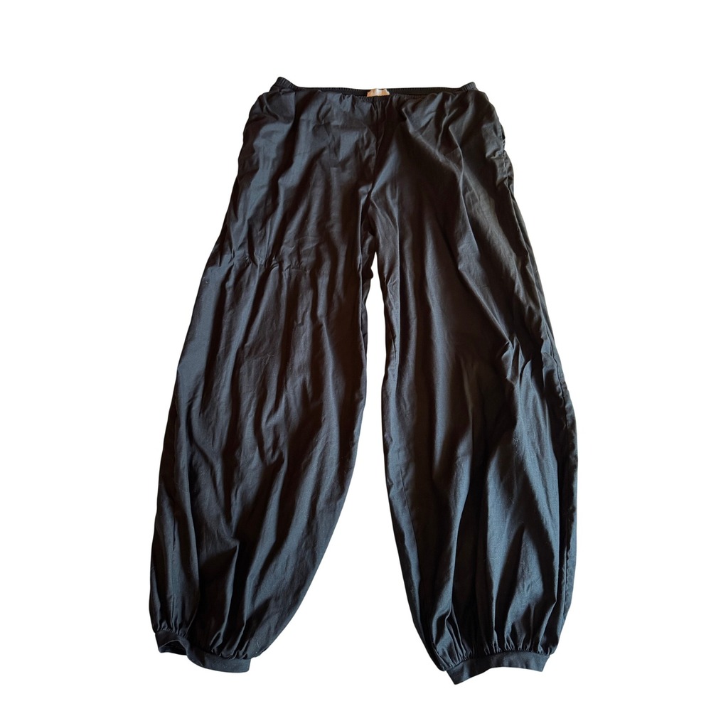 Reformation Aven Mid Rise Balloon Pants Black Cotton Blend Size M Relaxed Harem